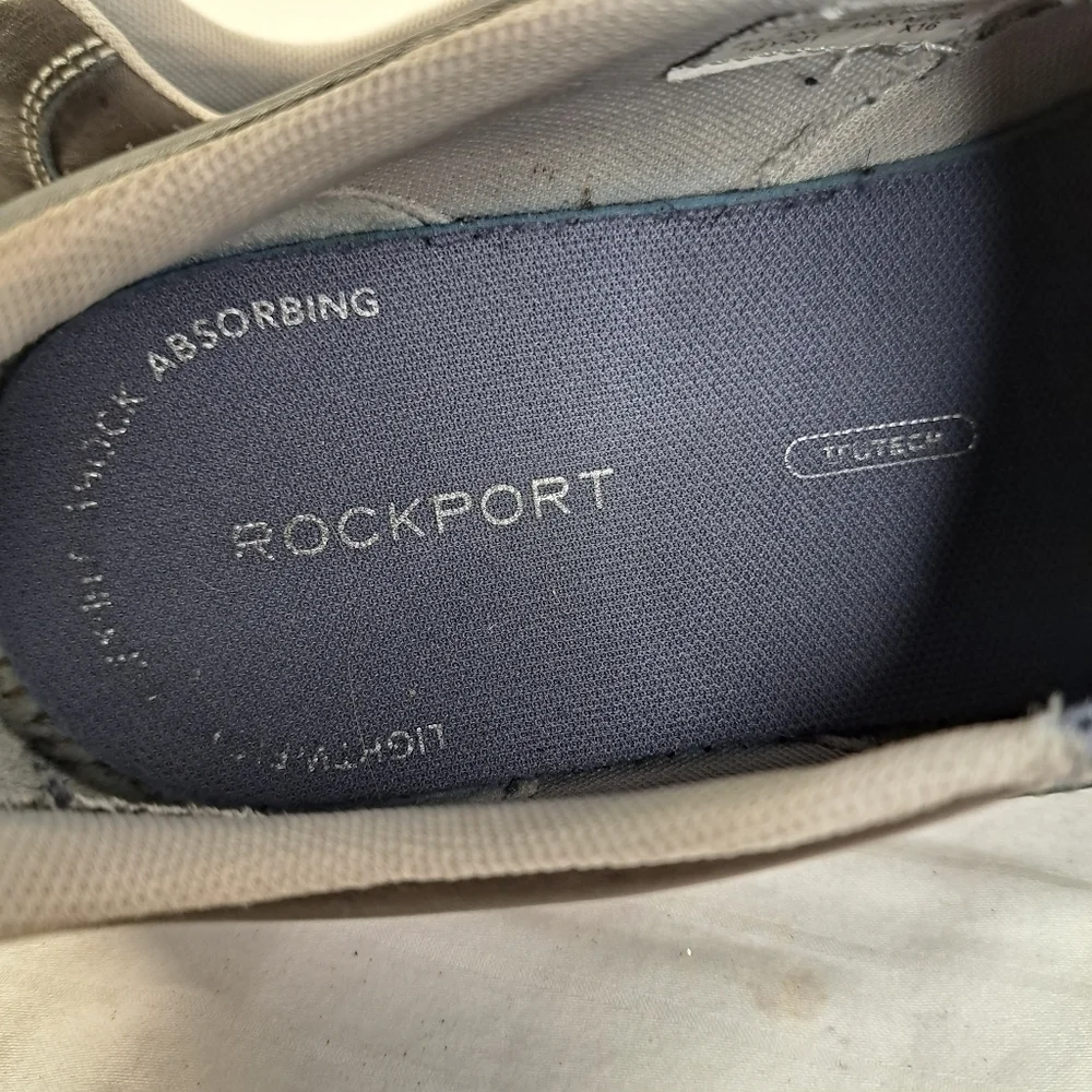 ROCKPORT Dark Gray Leather Slip On truWALK Sneakers Men's Size 8